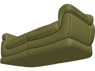 Sofa for 2 Seats 3D Model