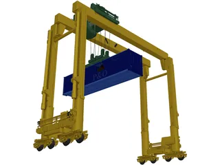 Containers Port Crane 3D Model
