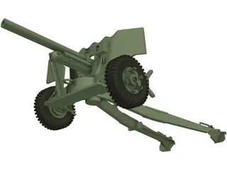 6 Pounder Anti-Tank Gun 3D Model