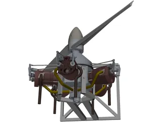 Edwards Five Cylinder Radial Gas Engine 3D Model