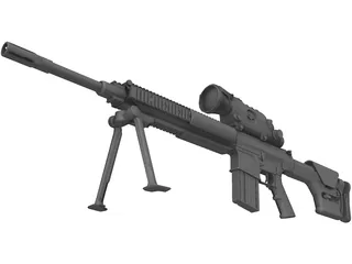 M110 Semi-Automatic Sniper System NV Scope 3D Model