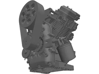 Briggs and Stratton V-Twin Vanguard Gas Engine 3D Model