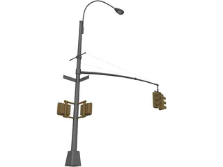 NYC Street Traffic Light 3D Model