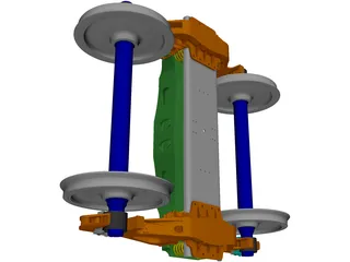 Wagon Chassis Bogie 3D Model