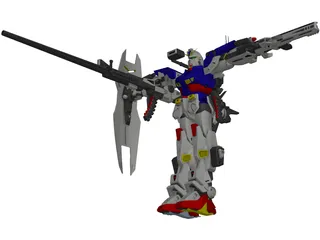 Gundam F-90 Long Range Type 3D Model