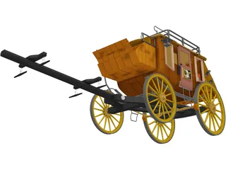 Stage Coach 3D Model