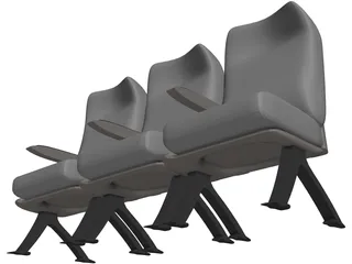 Airbus A320 Economy Seats 3D Model