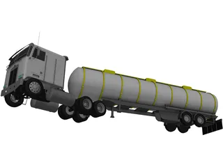 Kenworth K100 Tanker 5-axle 3D Model