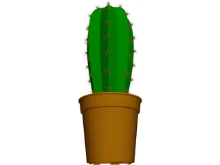 Cactus in Container 3D Model