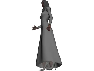 Female Holding Glass 3D Model