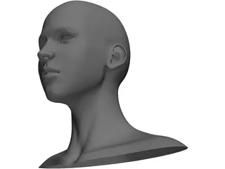 Girl Head Human 3D Model