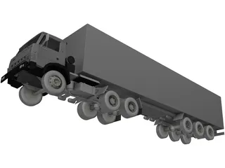 Kamaz with Trailer 3D Model