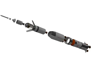 Apollo Saturn V Rocket 3D Model