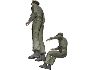 German Tank Crew of WW2 3D Model