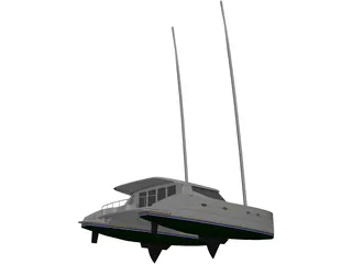 Sailing Catamaran 3D Model