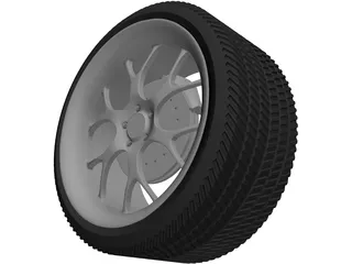 Wheel and Tyre 3D Model