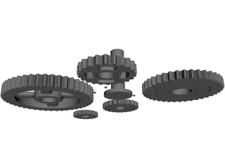 Gear Wheels 3D Model