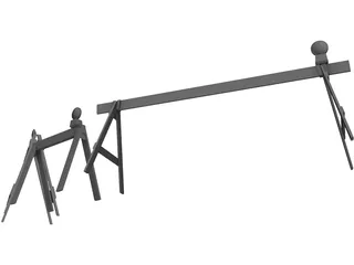 Construction Sawhorses 3D Model