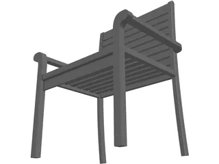 Chair Garden Teak 3D Model