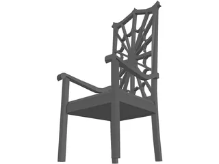 Chair Arm Highback Victorian 3D Model