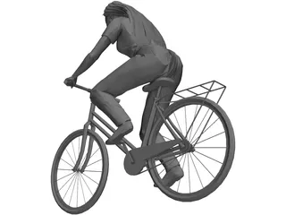 Woman on Bike 3D Model