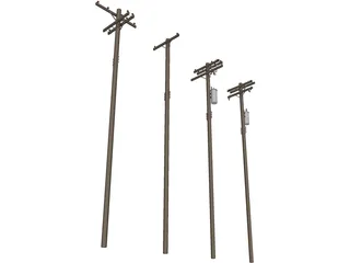 Electrical Post Array 3D Model