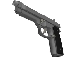 Beretta Articulated 3D Model