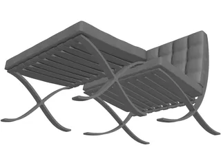 Chair Designer Footrest 3D Model