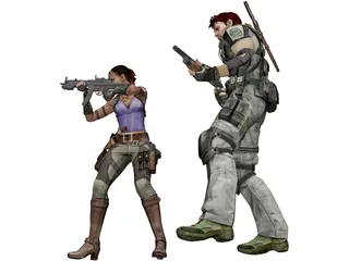 Special Team Resident Evil Character 3D Model