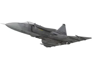 Saab-37 Viggen 3D Model