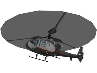 SA342 Gazelle 3D Model