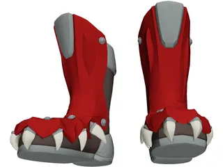 Red Dragon Boots 3D Model