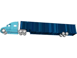 Freightliner Truck and Trailer 3D Model