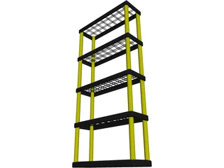 Plastic Shelf Unit 3D Model