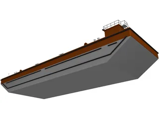 Oil Tanker Barge 3D Model