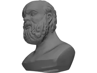 Socrates Bust Sculpture 3D Model