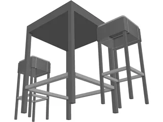 Rattan Barstool and Stamina 3D Model