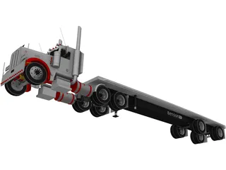 Peterbilt Semi Tractor-Trailer 3D Model