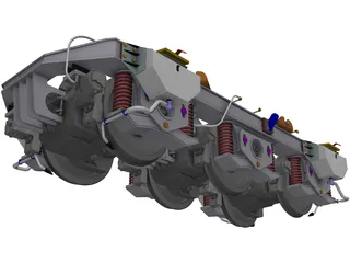 Bogie 3 Axle 3D Model