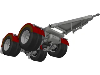 Tandem Axle Dolly 1540 Axle Centers 3D Model