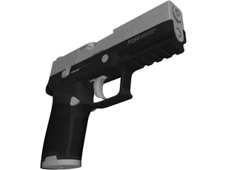 Sig Sauer P250 9mm Handgun 3D Model