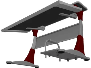 Modern Office Desk 3D Model