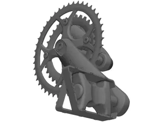 Crankset and Pedals 3D Model