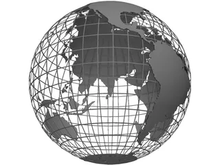 Globe Map Frame 3D Model