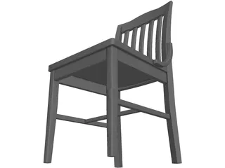 Old American School Chair 3D Model