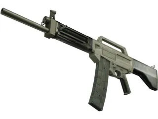 USAS-12 Automatic Shotgun 3D Model