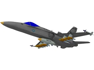 FA-18 Hornet 3D Model