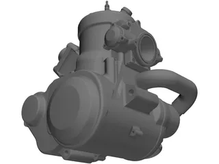 Two Stroke Motorbike Engine 500cc 3D Model