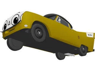 Mr. Beep Cartoon Car 3D Model