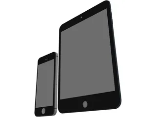 Apple iPad Mini and iPhone 5 3D Model